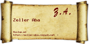 Zeller Aba névjegykártya